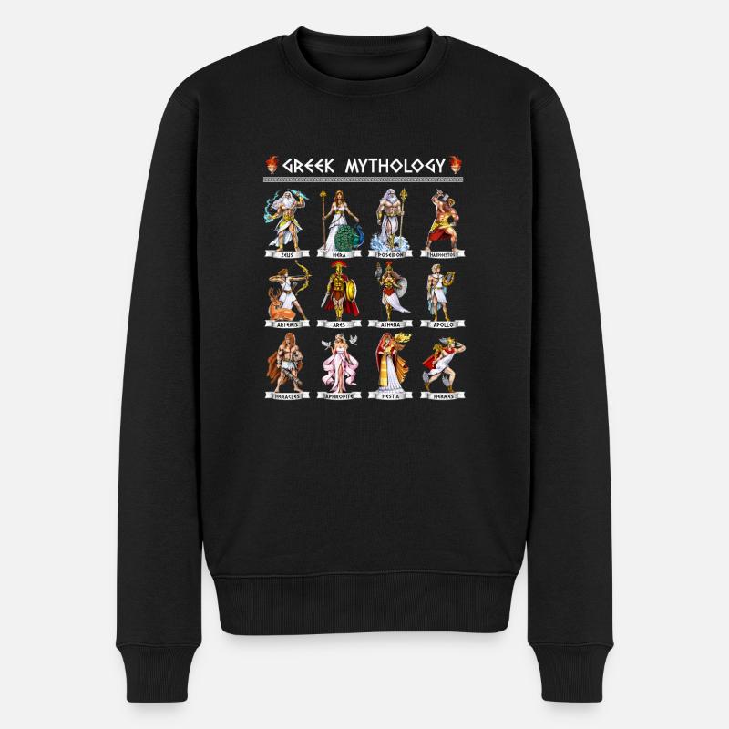 Götter der griechischen Mythologie - Männer Premium Bio Pullover - Schwarz