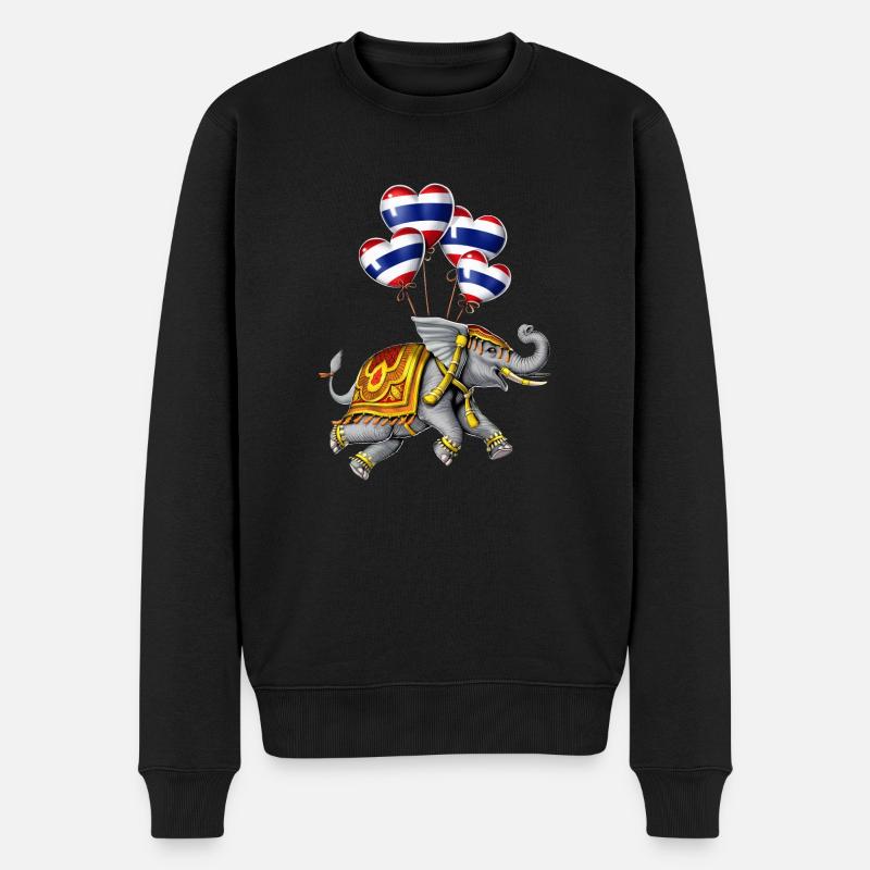 Éléphant de Thaïlande - Pull Premium bio Homme - noir
