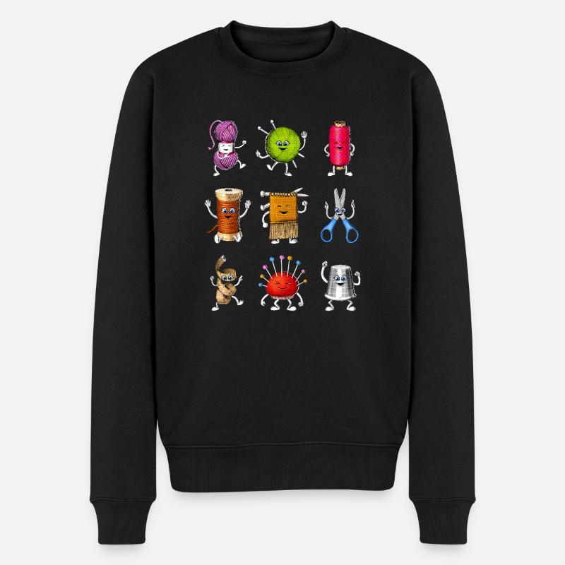 Häkel-Set - Männer Premium Bio Pullover - Schwarz