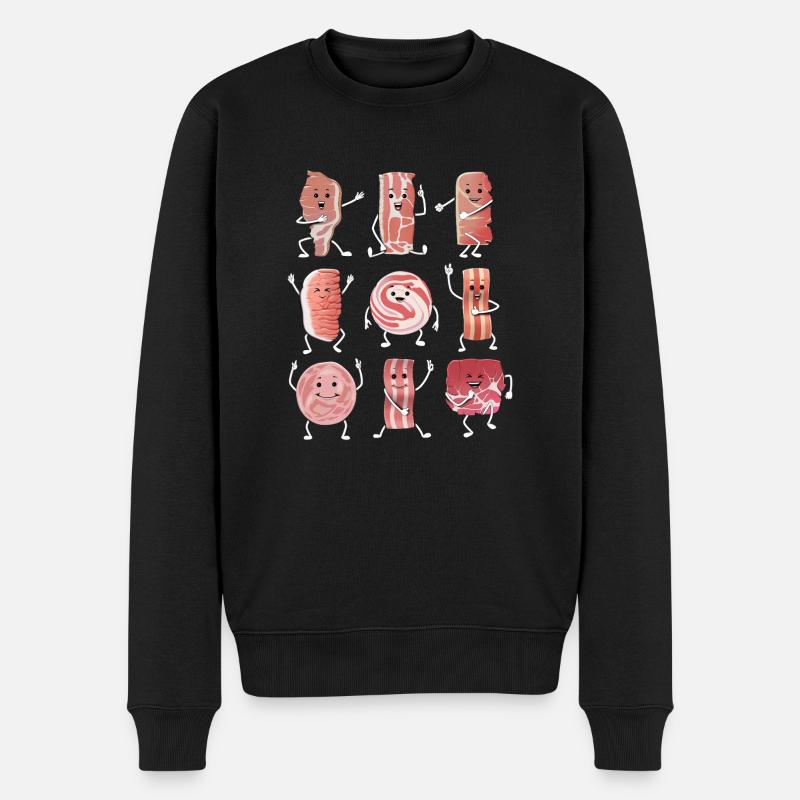 Lustiger Speck - Männer Premium Bio Pullover - Schwarz