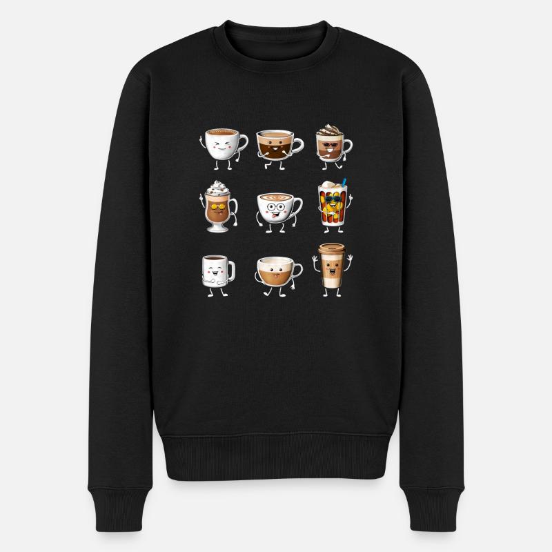 Lustige Kaffeetassen - Männer Premium Bio Pullover - Schwarz