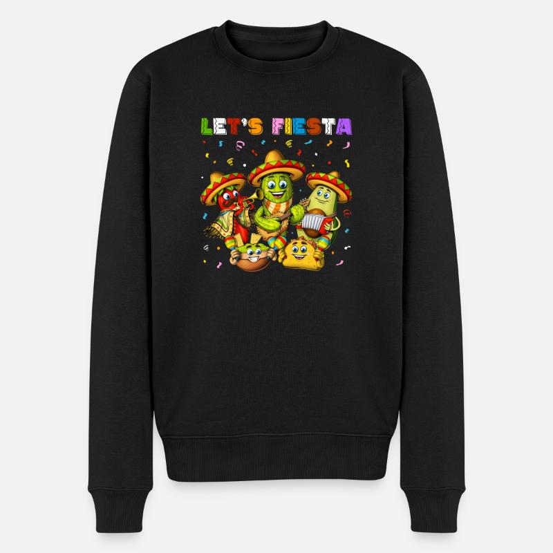 Mexikanisches Let's Fiesta - Männer Premium Bio Pullover - Schwarz