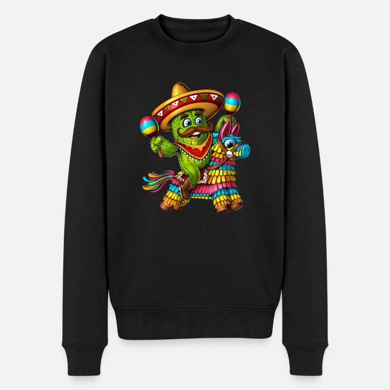 Cactus mexicain chevauchant Pinata - Pull Premium bio Homme - noir