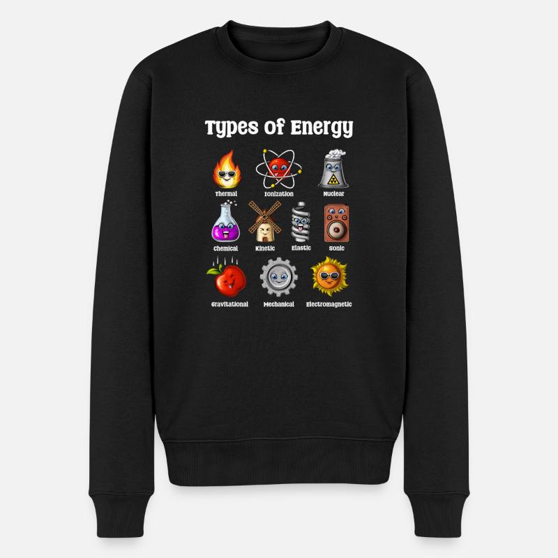Physik Arten von Energie - Männer Premium Bio Pullover - Schwarz