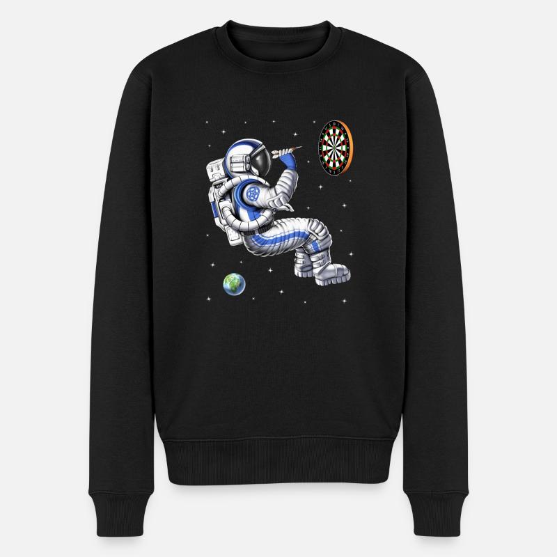 Astronaute Joueur de Fléchettes - Pull Premium bio Homme - noir