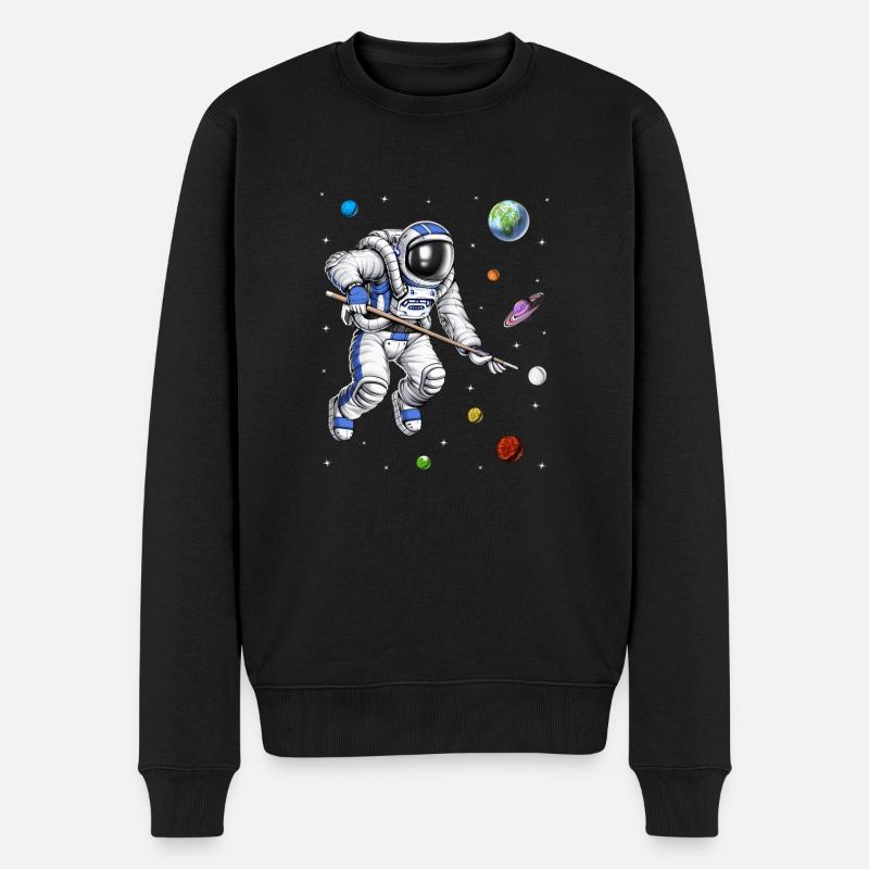 Astronaut Pool Spieler - Männer Premium Bio Pullover - Schwarz