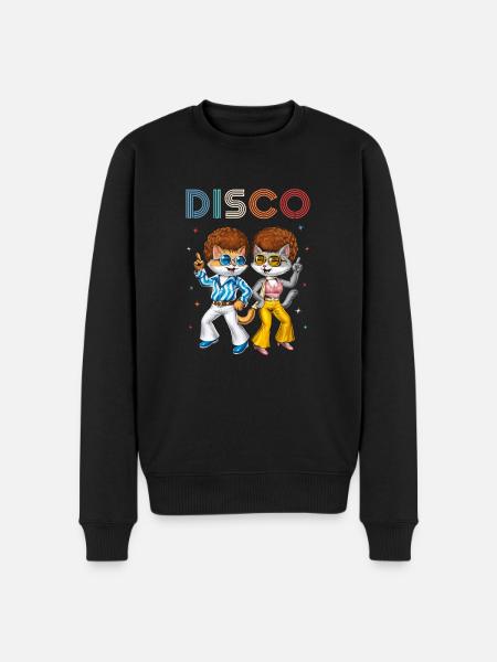 Chats disco - Pull Premium bio Homme - noir