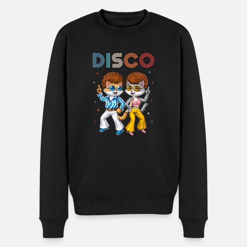 Disco Cats - Men's Premium Organic Jumper - black