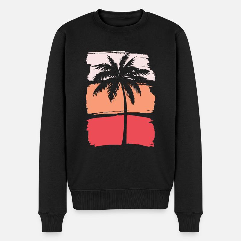 Silhouette de palmier - Pull Premium bio Homme - noir