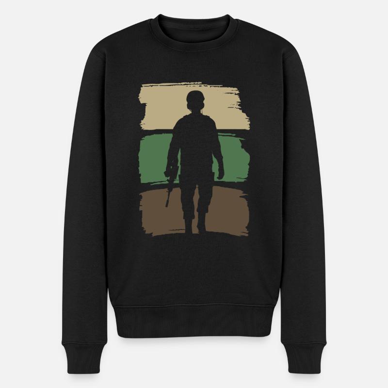 Silhouette de soldat - Pull Premium bio Homme - noir