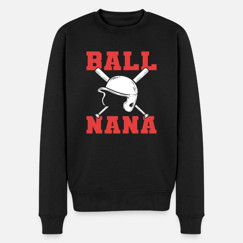 Softball Softball-Spieler - Männer Premium Bio Pullover - Schwarz