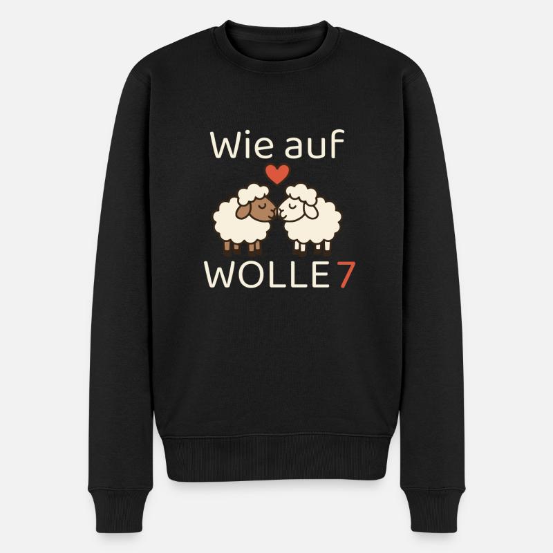 Wie auf Wolle 7 - Männer Premium Bio Pullover - Schwarz