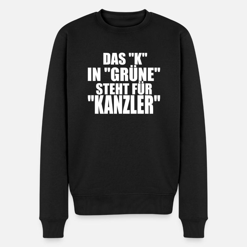 Witze Grüne Grünen Partei Öko Sprüche Klima Co2 - Männer Premium Bio Pullover - Schwarz