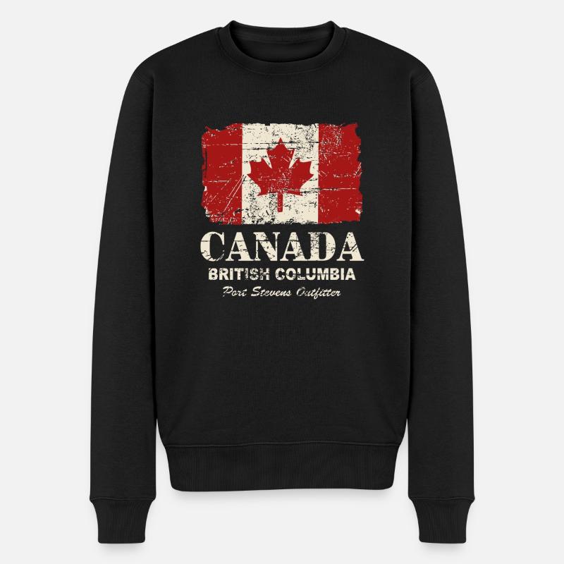 Canada Flag - Vintage Look - Männer Premium Bio Pullover - Schwarz