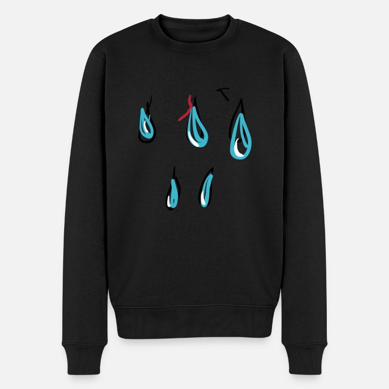 Tränen träne - Männer Premium Bio Pullover - Schwarz