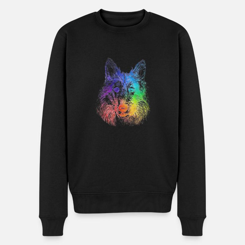 rainbow dog - Männer Premium Bio Pullover - Schwarz