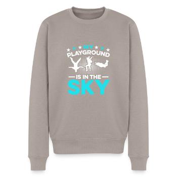 Mon terrain de jeu est dans le ciel Parapente parachutisme parachutisme - Pull Premium bio Homme - taupe - Devant - Nico (187cm)