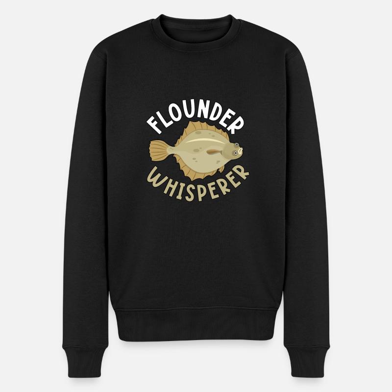 Flet Whisperer Flunderflüsterer Angler - Pull Premium bio Homme - noir