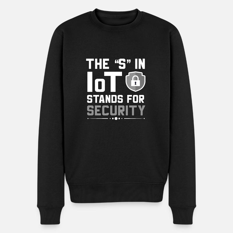The S In Iot Stands For Security Cybersecurity - Männer Premium Bio Pullover - Schwarz