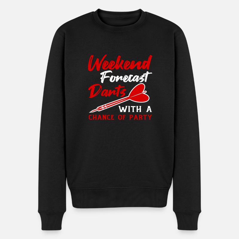 Weekend Forecast Darts With A Chance Of Party für - Männer Premium Bio Pullover - Schwarz