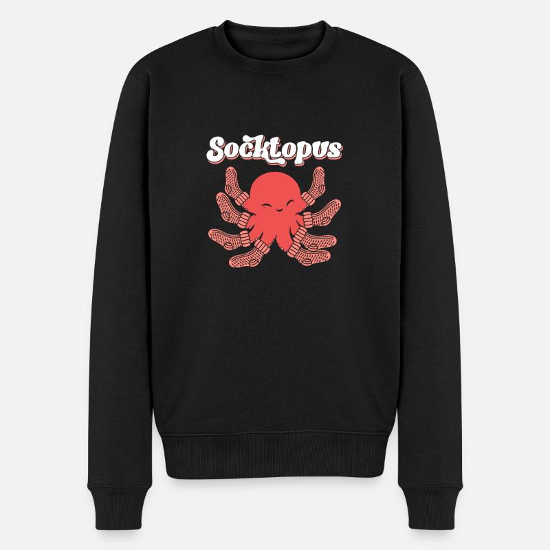 Niedlicher Socktopus Oktopus In Socken Für Männer - Männer Premium Bio Pullover - Schwarz