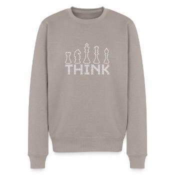 Think Schach für Schachspieler - Männer Premium Bio Pullover - Taupe - Vorne - Nico (187cm)