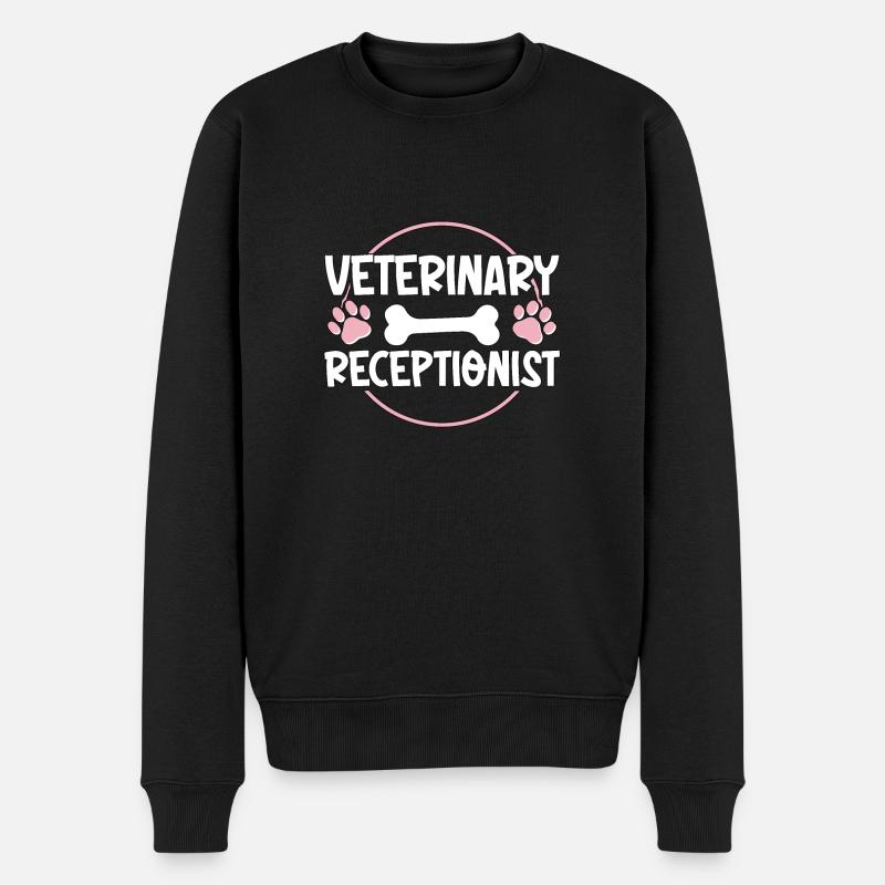 Veterinary Receptionist Tierarzthelferin - Männer Premium Bio Pullover - Schwarz