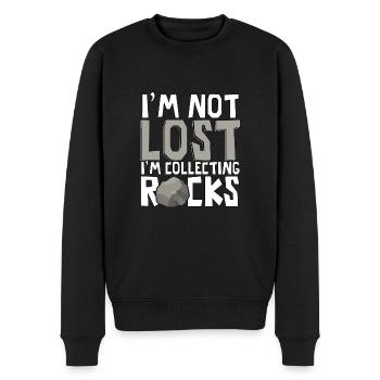 Je ne suis pas perdu, je collectionne la géologie des roches pour - Pull Premium bio Homme - noir - Devant - Nico (187cm)