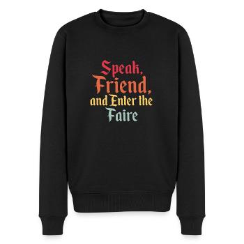 Speak Friend And Enter The Faire Ren Fair - Männer Premium Bio Pullover - Schwarz - Vorne - Nico (187cm)