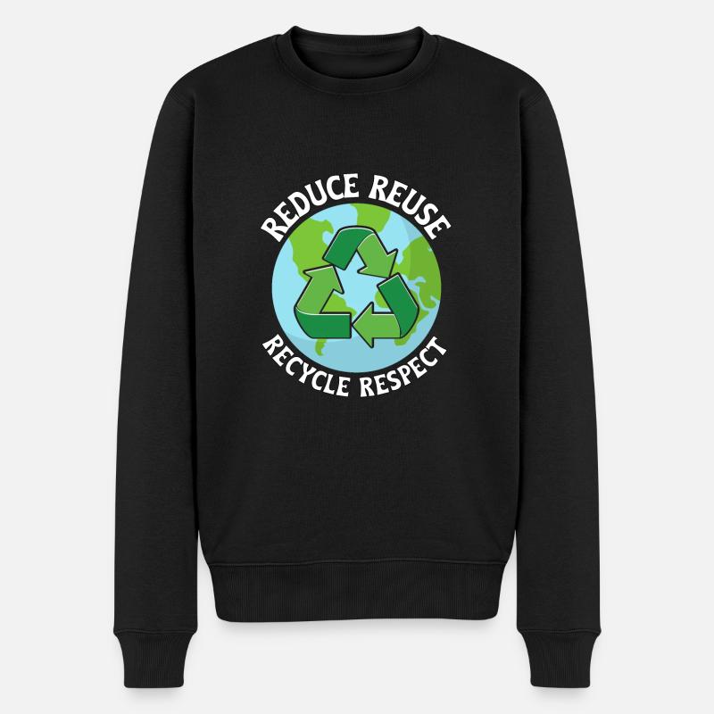 Reduce Reuse Recycle Recyceln Umweltschutz - Männer Premium Bio Pullover - Schwarz