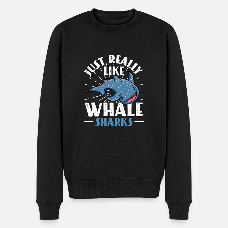 Just Really Like Whale Sharks Walhai für Taucher - Männer Premium Bio Pullover - Schwarz