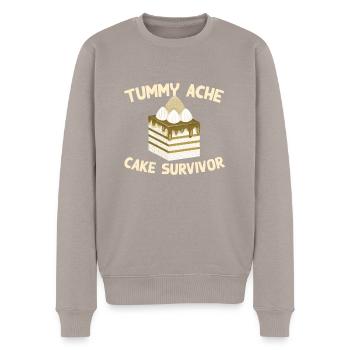 Gâteau maux de ventre Survivant Drôle de nourriture préférée - Pull Premium bio Homme - taupe - Devant - Nico (187cm)
