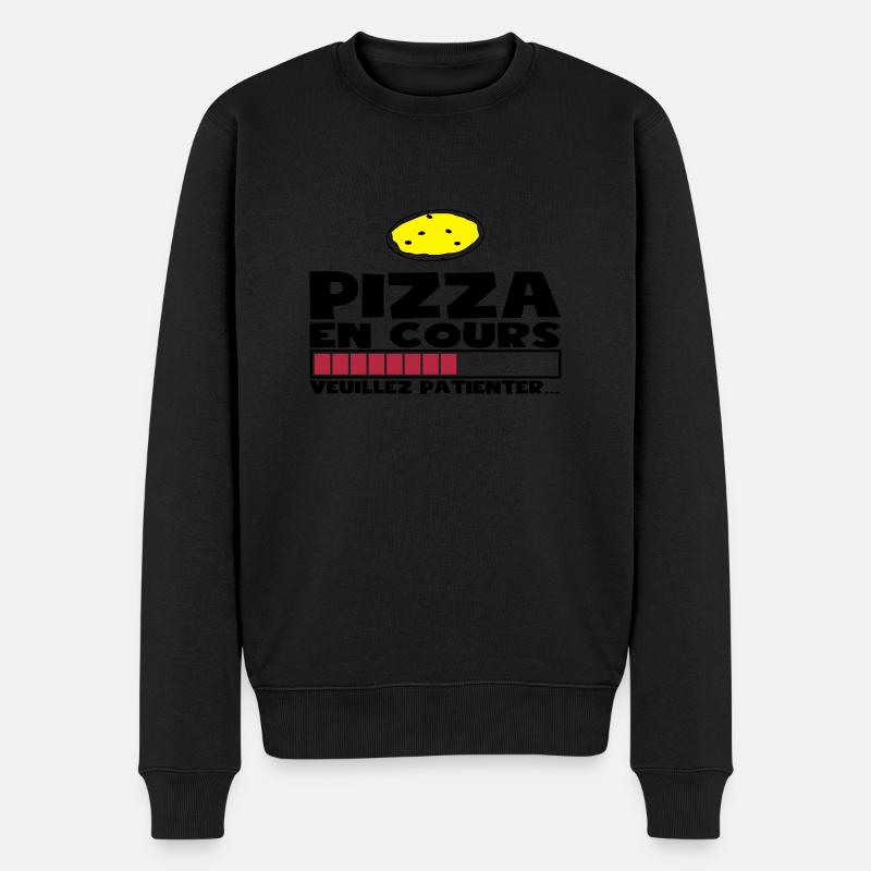 PIZZA EN COURS(+dessin) - Pull Premium bio Homme - noir