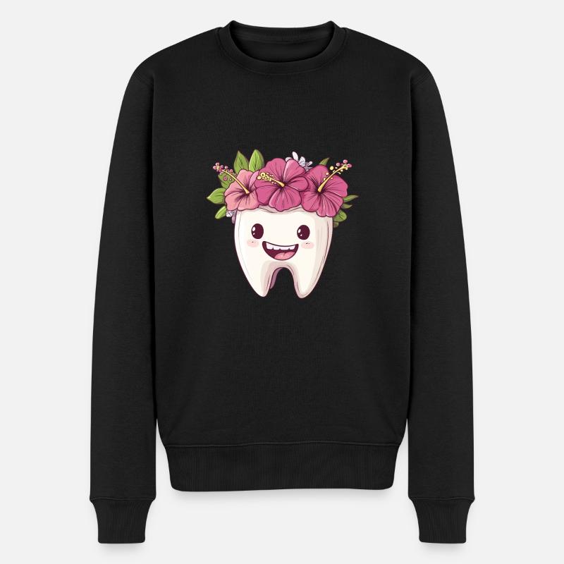 Dent à l’hibiscus - Pull Premium bio Homme - noir