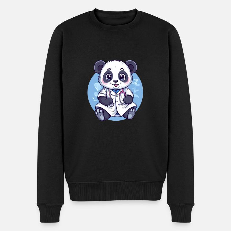 Docteur Panda - Pull Premium bio Homme - noir