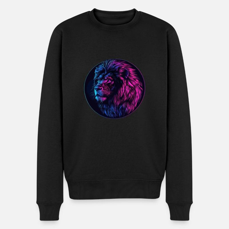 Lion néon - Pull Premium bio Homme - noir