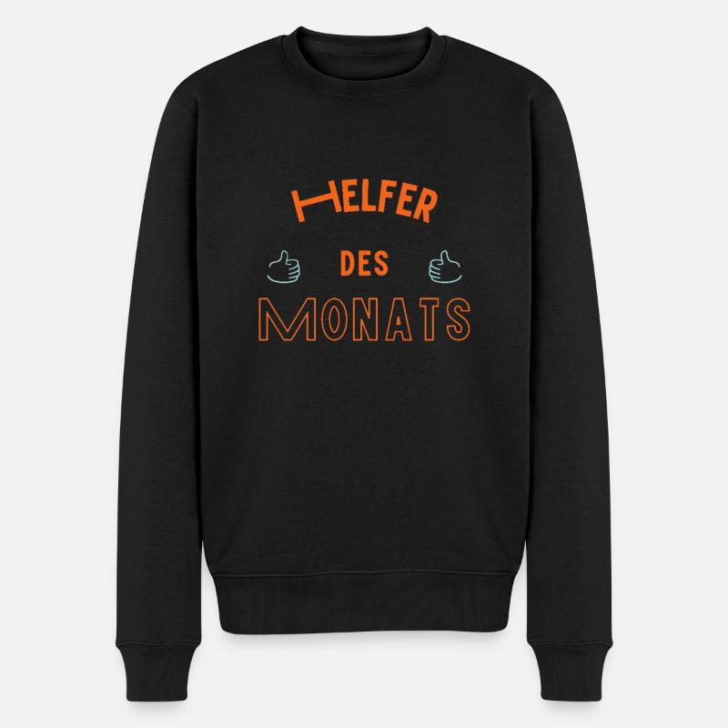 Helfer des Monats - Männer Premium Bio Pullover - Schwarz