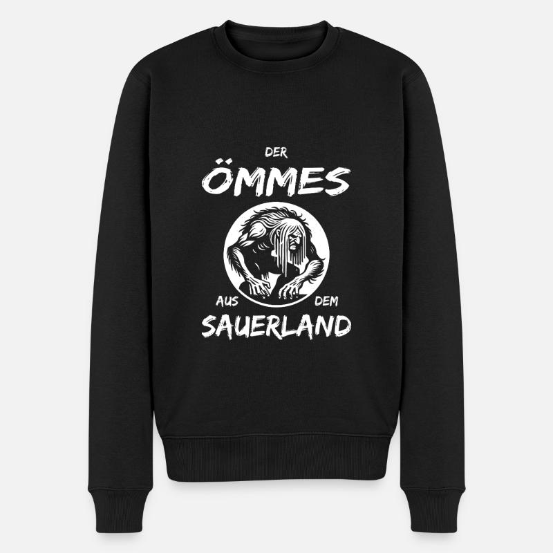 Der Ömmes aus dem Sauerland – Fabelwesen Design - Männer Premium Bio Pullover - Schwarz
