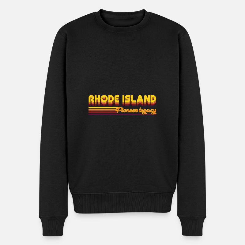 cooles Rhode Island USA Bundesstaaten Design - Männer Premium Bio Pullover - Schwarz