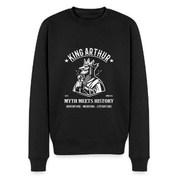 Le roi Arthur – Légendaire, noble et intemporel - Pull Premium bio Homme - noir - Devant - Nico (187cm)
