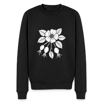 Rosehip Design – Natural & Fruity - Men's Premium Organic Jumper - black - Front - Nico (187cm)