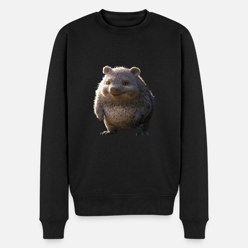 Wombat Australien Beuteltier Süßer Wombat - Männer Premium Bio Pullover - Schwarz