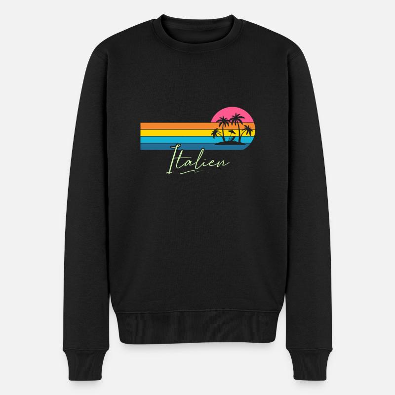 Italien - Männer Premium Bio Pullover - Schwarz