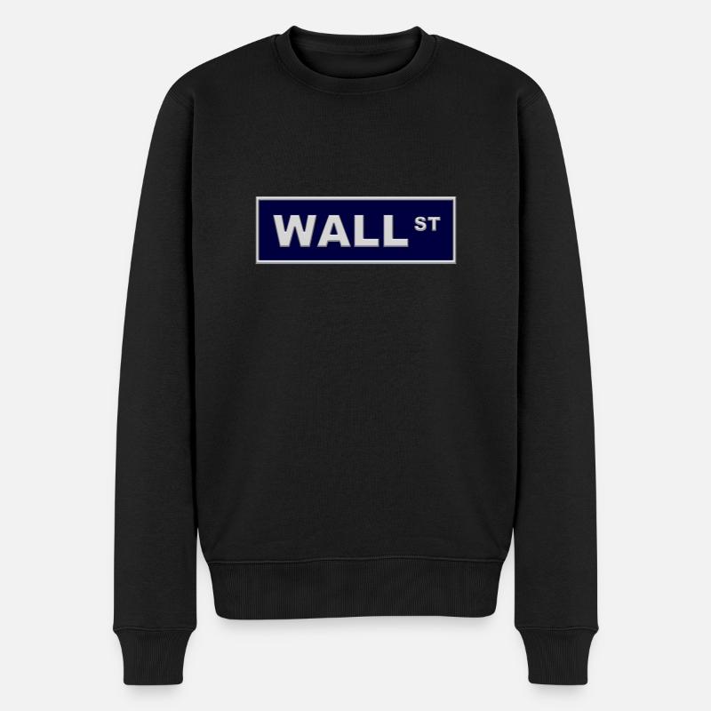 wallstreet blue - Männer Premium Bio Pullover - Schwarz