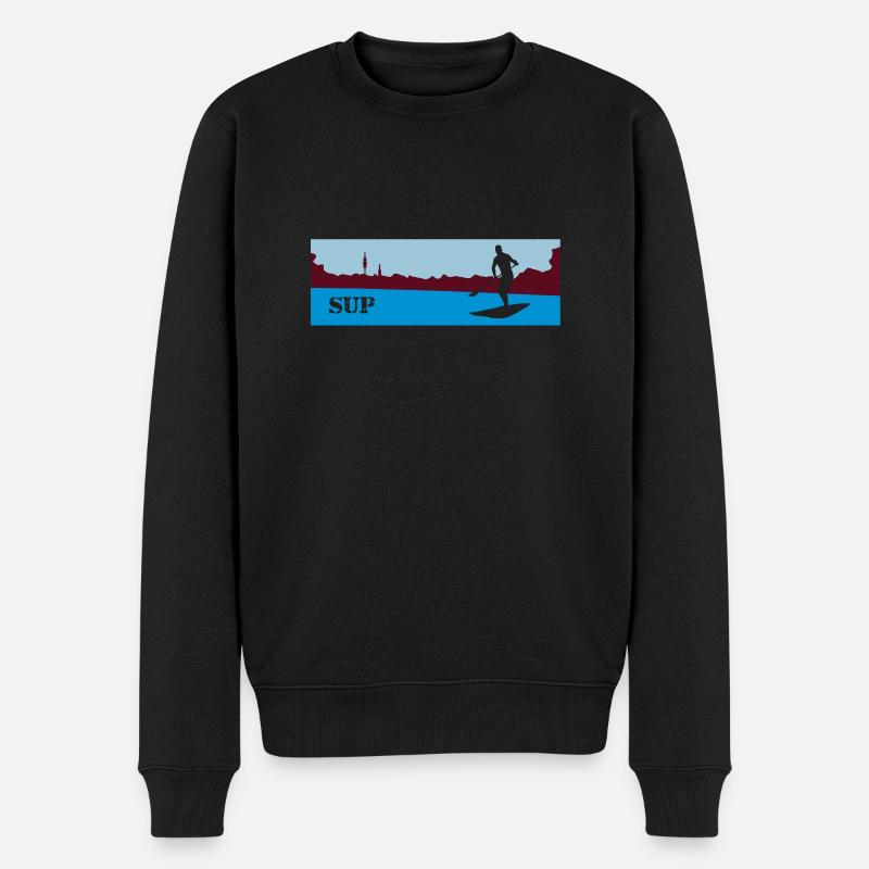 SUP Stand up paddling - Männer Premium Bio Pullover - Schwarz