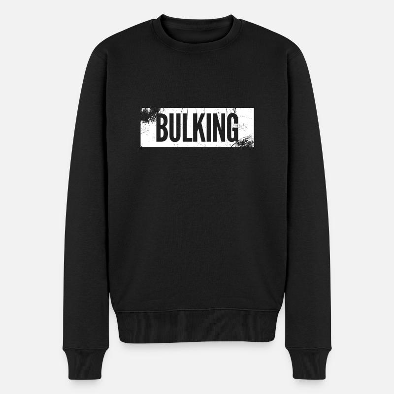 BULKING simple gym vintage Grunge white - Männer Premium Bio Pullover - Schwarz