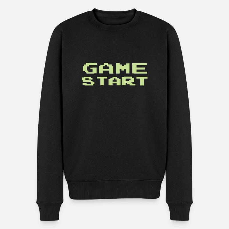 Game Start - Männer Premium Bio Pullover - Schwarz