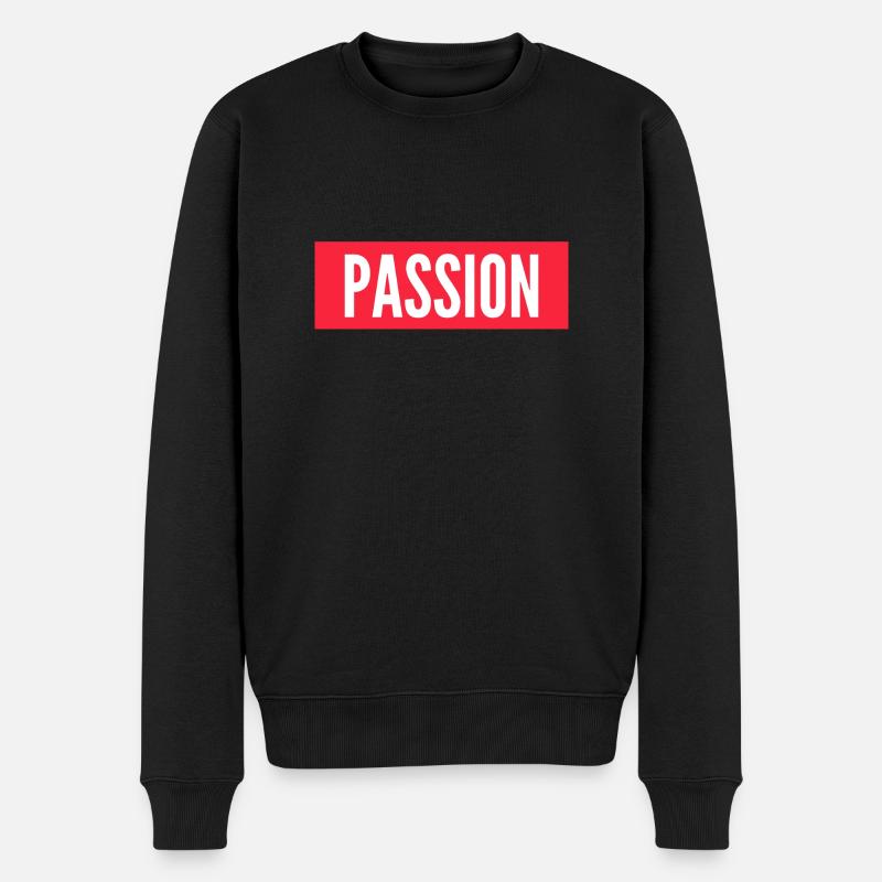 LEIDENSCHAFT - Männer Premium Bio Pullover - Schwarz