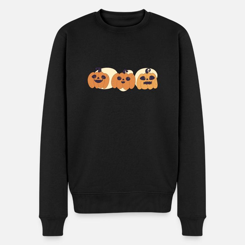 Halloween Cute Pumpkin Trio - Pull Premium bio Homme - noir