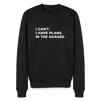 I Cant I Have Plans In The Garage Fathers Day Car - Men's Premium Organic Jumper - black - Front - Nico (187cm)